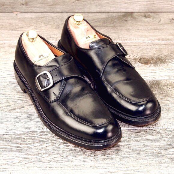 Allen Edmonds HALSTEAD Monkstrap 10.5 B Narrow Black * add $15 new Cedar Trees